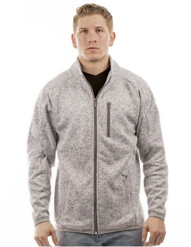BUR-3901-Mens Full Zip Sweater Knit Jacket